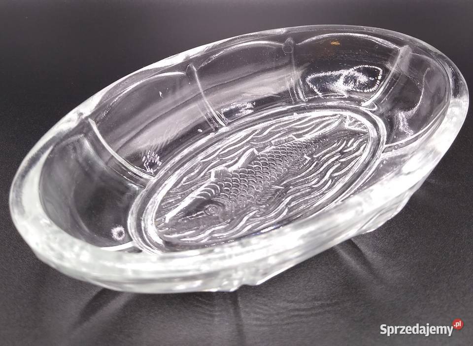 Miseczka z wzorem ryby Szkło pomorskie sprzedam