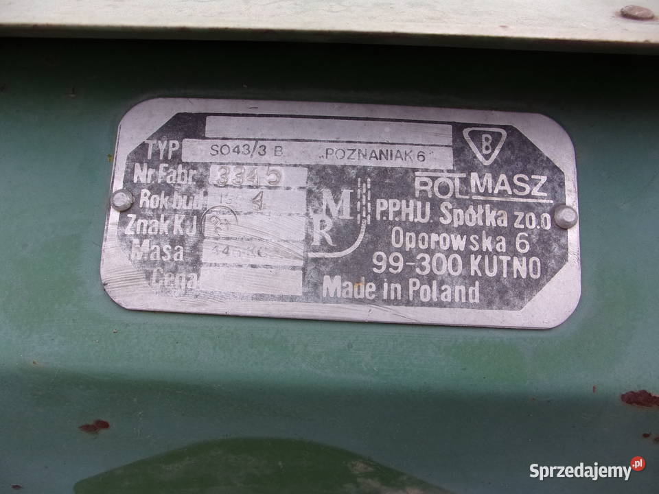 Używany Siewnik Zbożowy SO433B POZNANIAK6 27m Opoczno
