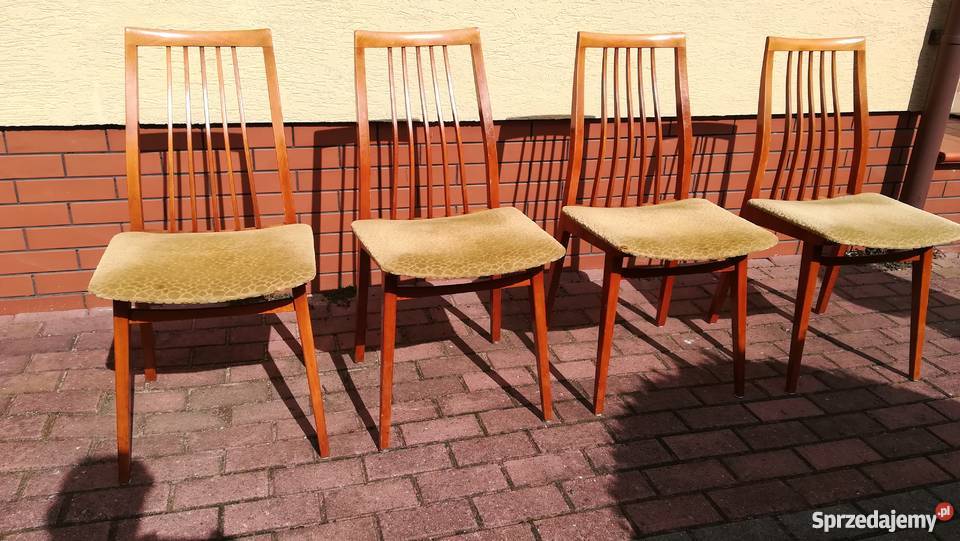 Krzesła 4 szt drewniane PRL patyczaki stylowe