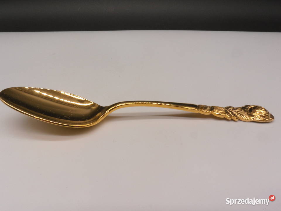 Pozłacana Łyżeczka Vintage RÓŻA HILDESHEIM 24 CT wielkopolskie Raszków