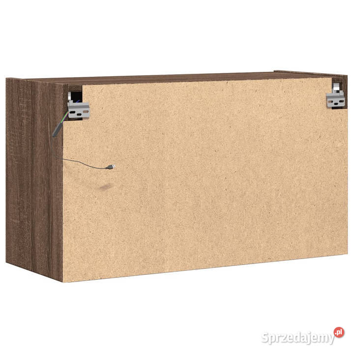 Ścienna szafka TV z LED brązowy dąb 80x31x45 Warszawa