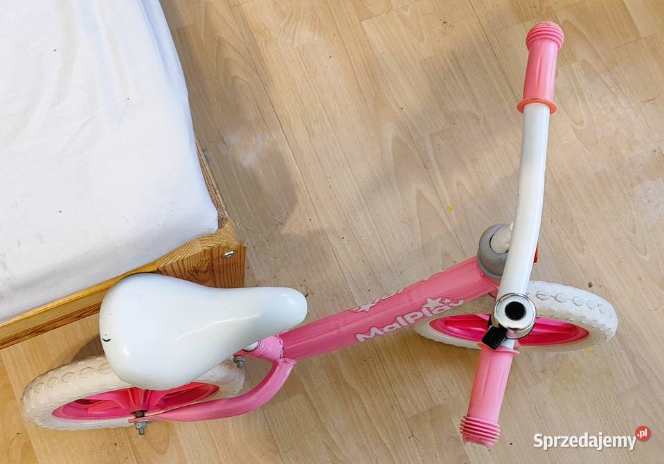 Rowerek biegowy Malplay różowobiały Rowerki Olsztyn