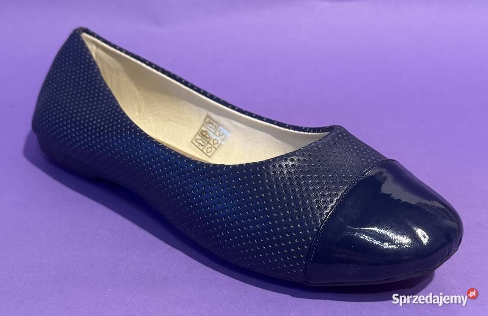 Granatowe baleriny połysk rozmiar 39 BAL9 mazowieckie Żyrardów sprzedam