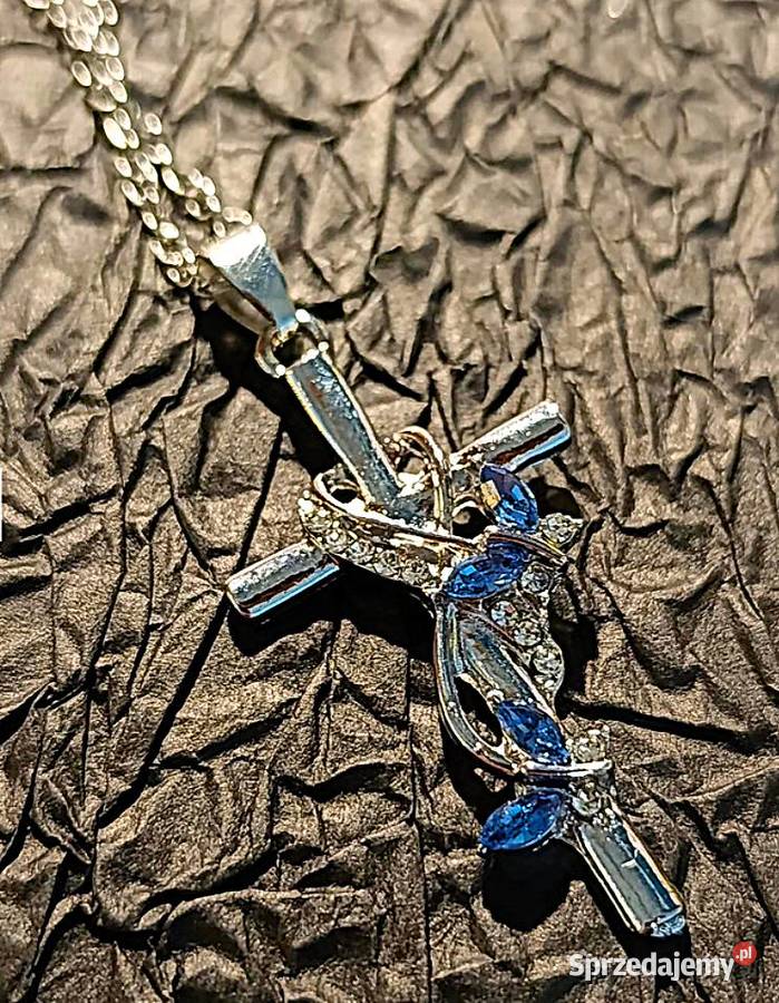 Naszyjnik Krzyżyk Wisiorek Zawieszka Metal Poraj