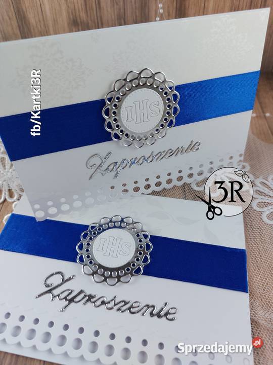 Zaproszenie komunijne Wzór 4 niebieski kujawsko-pomorskie Zbójno
