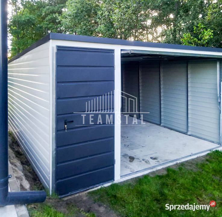GARAŻ BLASZANY 4m x 5m spad w tył Brama drzwi blacha sprzedam