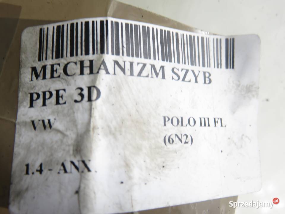 PODNOŚNIK SZYBY PRAWY 3D VW POLO III FL 6N2