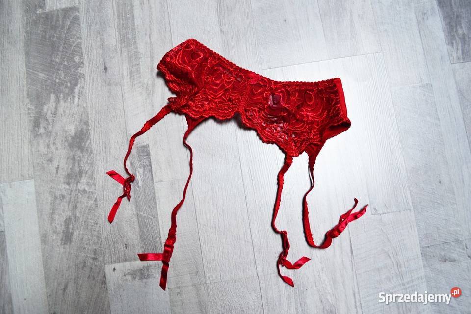 Sexy czerwony pas do pończoch 1214 koronka RED Toruń