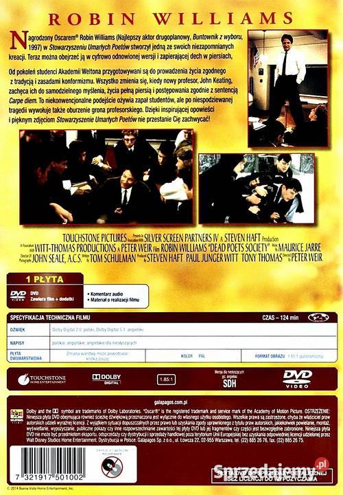 STOWARZYSZENIE UMARŁYCH POETÓW ROBIN WILLIAMS 1 płyta Kalisz