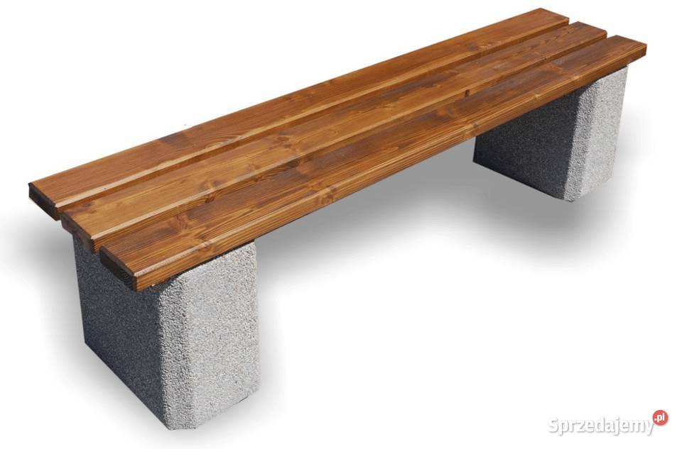 Ławka betonowa beton płukany parkowa miejska Gdańsk