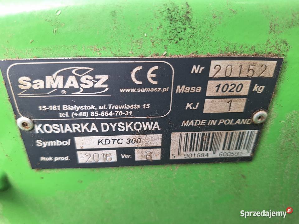 Kosiarka dyskowa samasz kdtc300 nieuszkodzony Chorzele