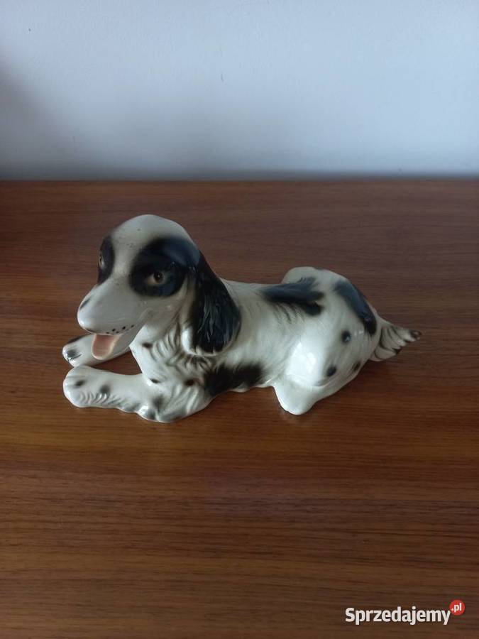 Figurka ceramiczna pies Spaniel Toruń