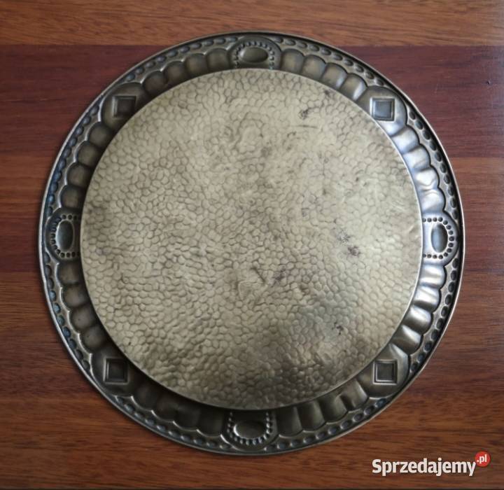 Taca z epoki Art Deco mosiądz młotkowany stara Katowice