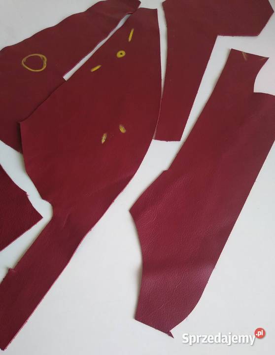 Skóra 140 g Licowa Włoska Czerwony Ciemny Cienka Gdańsk