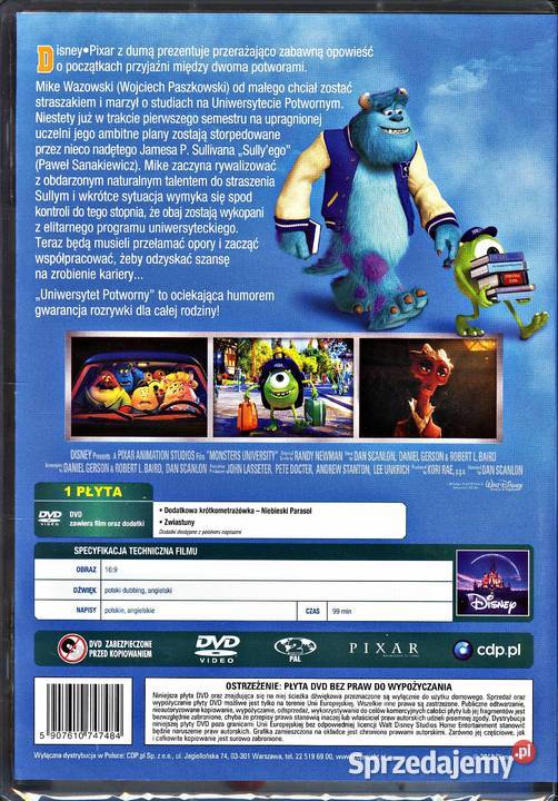 POTWORY I SPÓŁKA UNIWERSYTET POTWORNY PAKIET 2 Kalisz sprzedam