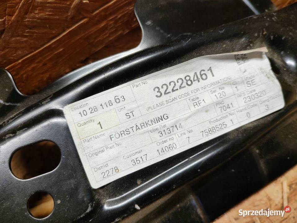 Wspornik Nadkola Koła Lewy Tył Volvo S60 V60 wielkopolskie Pleszew