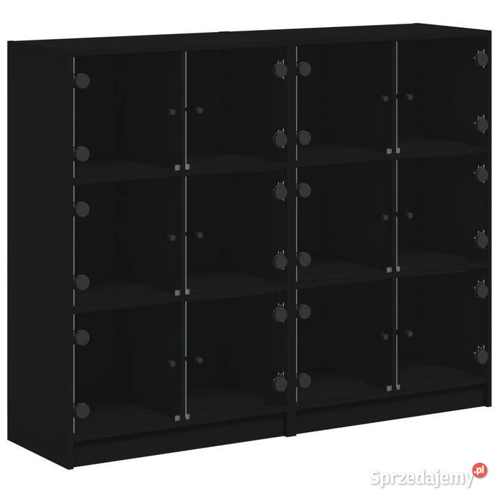 Biblioteczka z drzwiczkami czarna 136x37x109 mazowieckie Warszawa