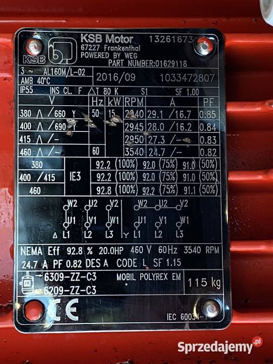 Pompa Rzędowa Jednostopniowa KSB Etaline ETL Nowy Tomyśl