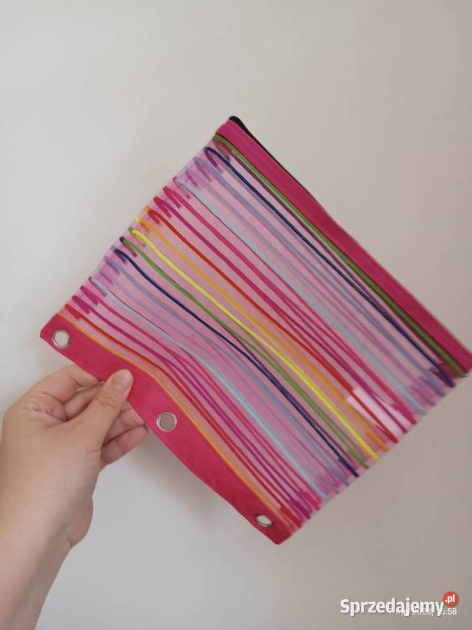 Duży piórnik kosmetyczka saszetka siatka nylowa Szczecin