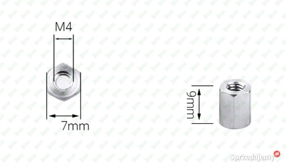 M4X9 ALUMINIOWA NAKRĘTKA ZŁĄCZNA PRZEDŁUŻANA