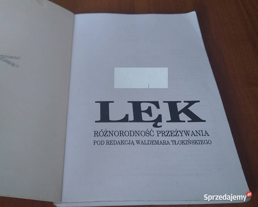 Lęk różnorodność przeżywania pod red Waldemara Rok wydania 1993 pomorskie Gdańsk