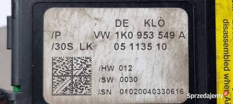 MODUŁ AUDI A3 8P 1K0953549A CZUJNIK KĄTA SKRĘTU Części samochodowe