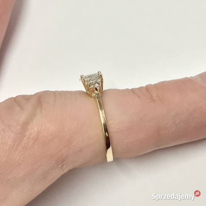 Złoty PIERŚCIONEK 585 14K KRÓLEWNY kamienie 11 złote Pierścionki