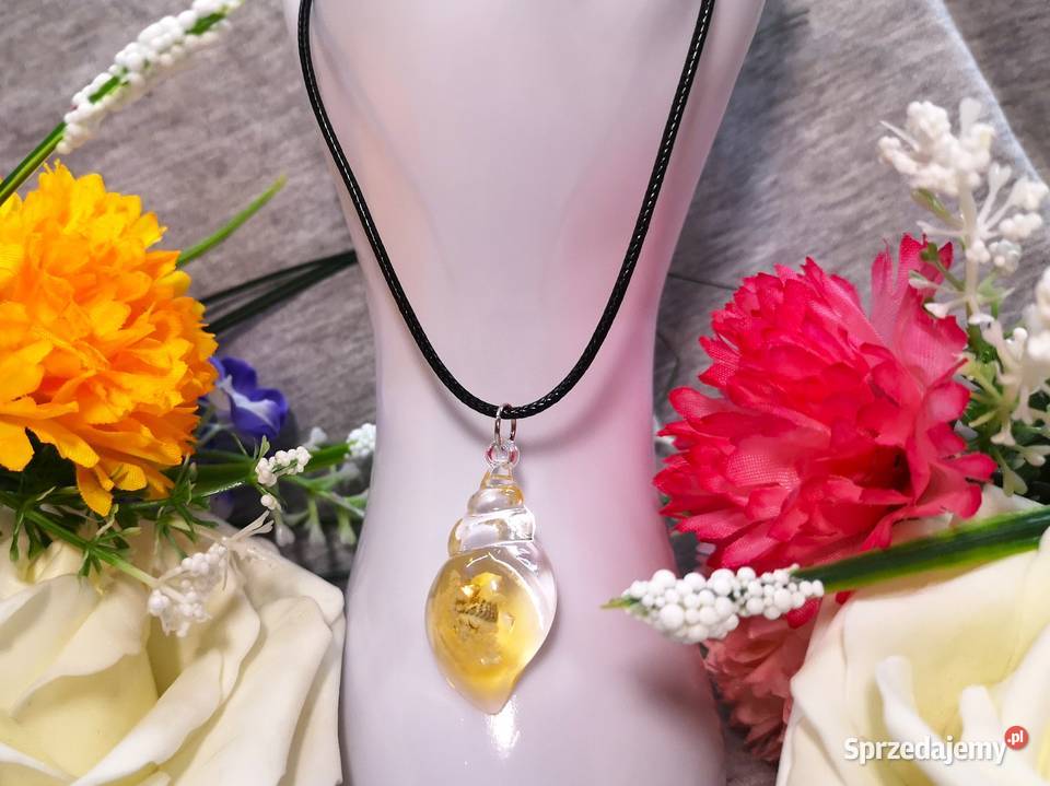 Naszyjnik z muszelką zatopioną w żywicy kolor Kielce
