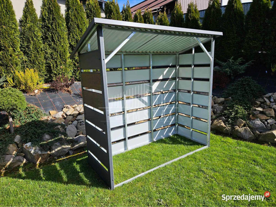 Wiata śmietnikowa otwarta drewutnia spad tył Poznań