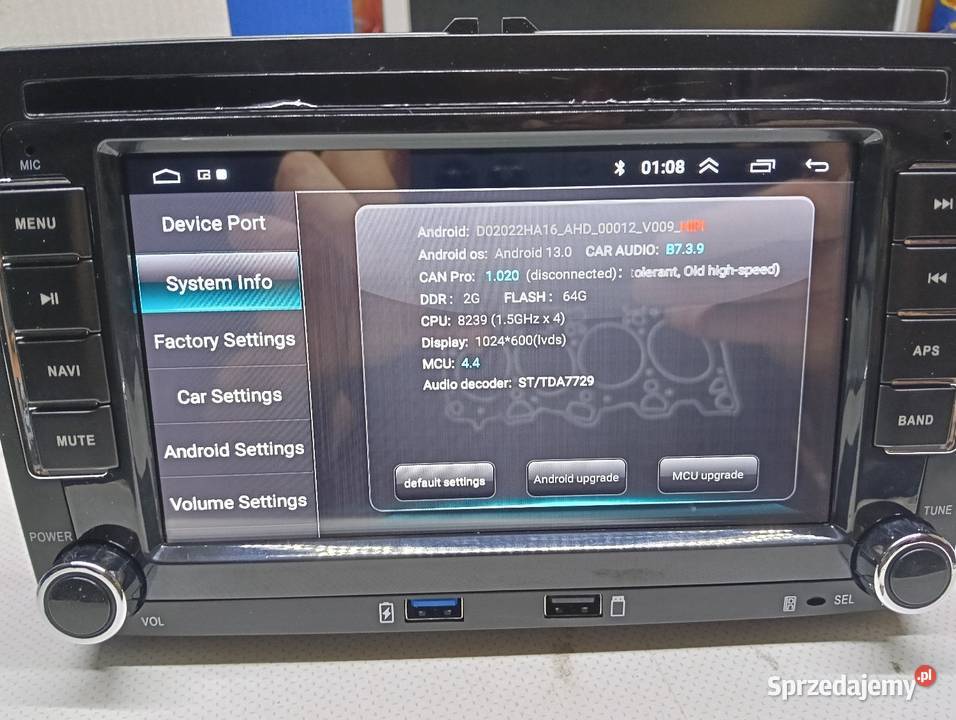 Radio nawigacja Android z canbusem