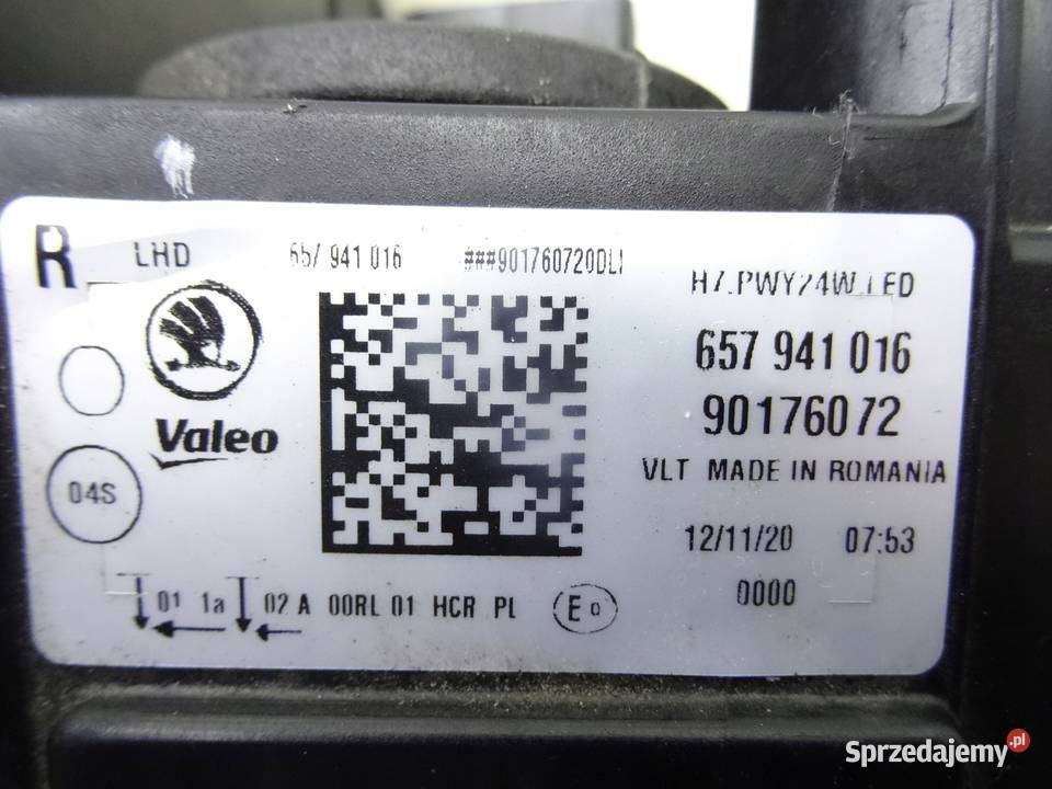 657941016 SKODA SCALA LAMPA PRAWA FULL LED Przemęt