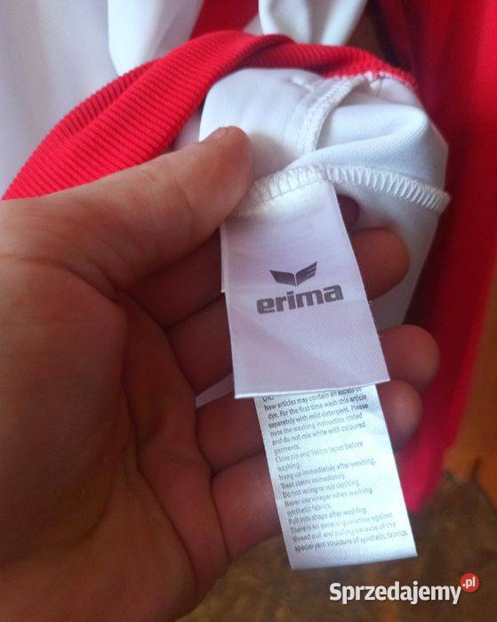 Bluza sportowa z kapturem damska biało czerwona