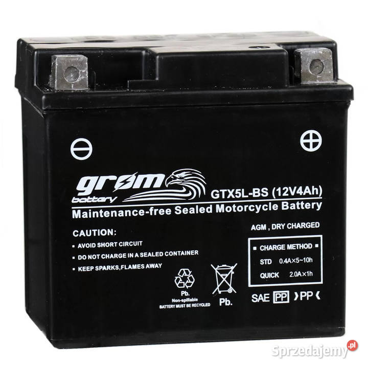 Akumulator motocyklowy GROM GTX5LBS YTX5LBS 12V Gdańsk