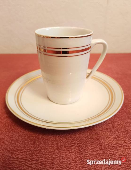 Porcelanowy serwis do kawy Goplana Ćmielów stan biały Wrocław sprzedam