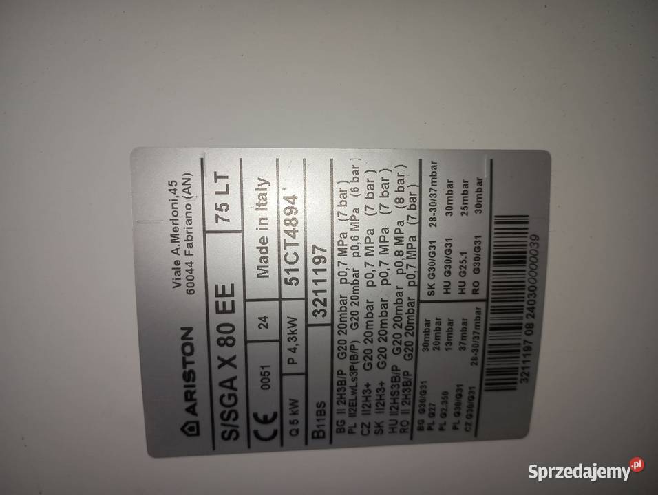 Bojler gazowy Ariston 80 l