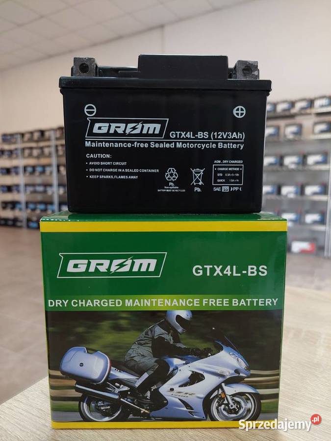 Akumulator motocyklowy GROM YGTX4LBS 12V 3Ah 60A Akumulatory motocyklowe Sosnowiec sprzedam