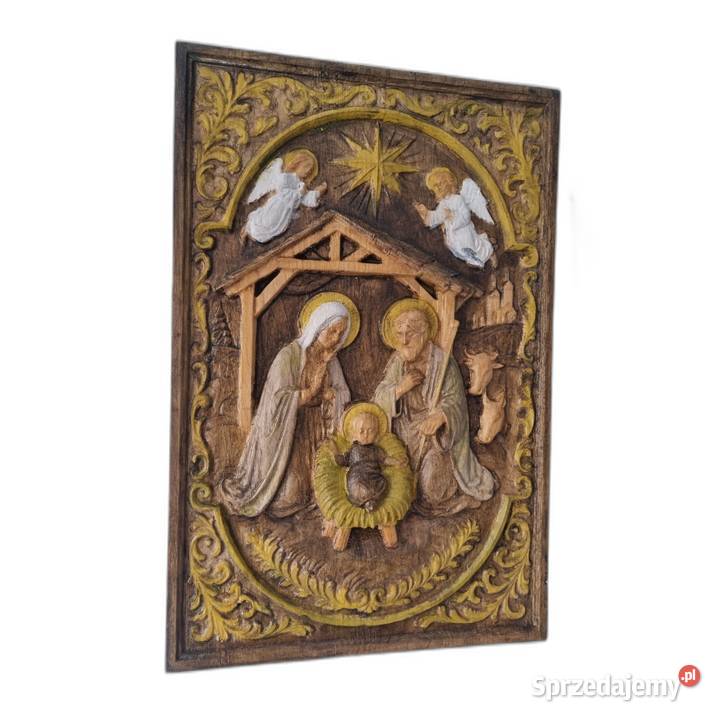 Szopka Bożonarodzeniowa Obraz z drewna ręcznie sprzedam
