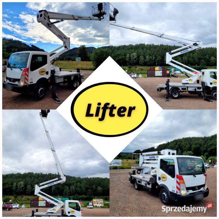 Zwyżka podnośnik koszowy nożycowy Genie prace na Świdnica