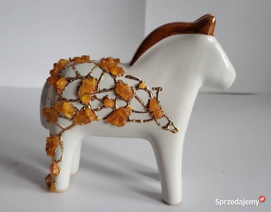 Koń Figurka Konik ceramiczny ręcznie malowany Rękodzieło pomorskie Sierakowice sprzedam