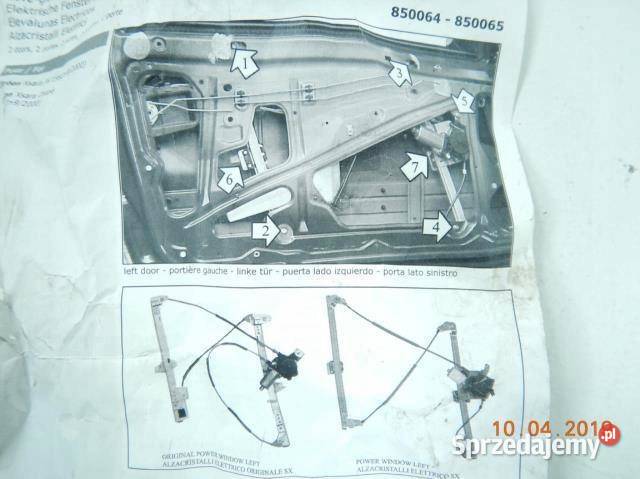 PODNOŚNIK SZYBY LEWY PRZÓD CITROEN XSARA 9705 Mechanizmy opuszczania szyb