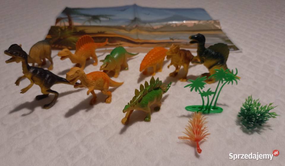 Dinozaury 9 figurek 3 rośliny plansza zestaw Dla Dziecka Czeladź