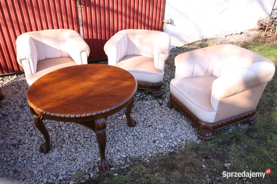 Antyczny komplet tapicerowany neorenesans sofa Meble Wrocław