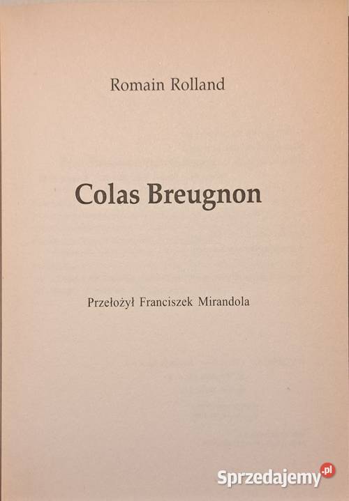 Colas Breugnon twarda Książki i Podręczniki Łódź sprzedam