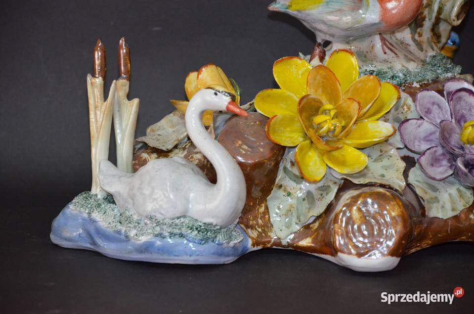 Porcelana Roceram Dzikie kaczki Ptaki wodne Porcelana i szkło wielkopolskie