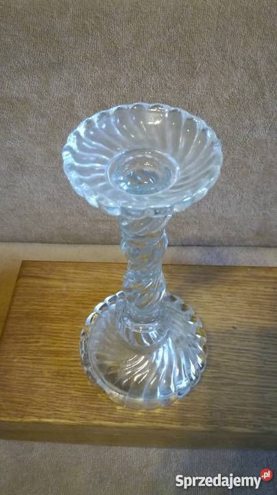 Swiecznik grube szkło Nysa