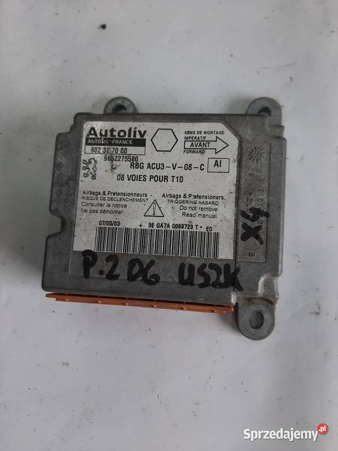 Peugeot 206 Sensor sterownik moduł poduszek Air osobowe
