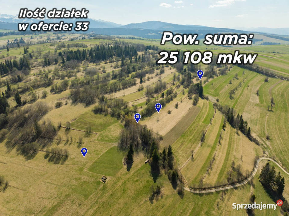 Działki rolne i leśne w Chochołowie 25108m2 Chochołów