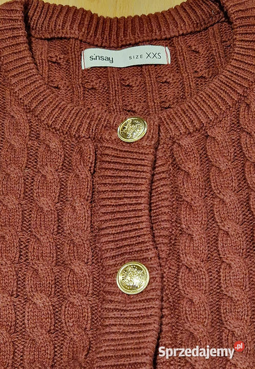 Sweter damski bordowy z krótkimi rękawami i