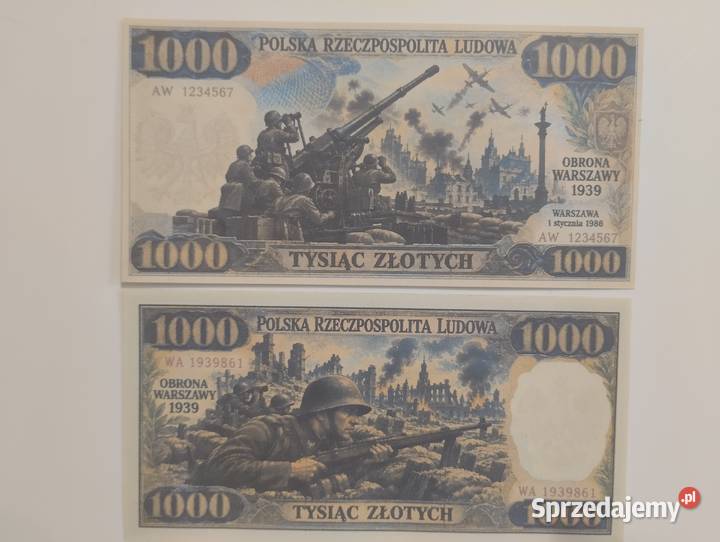 zestaw 9 sztuk banknotów kolekcjonerskich z podlaskie Białystok