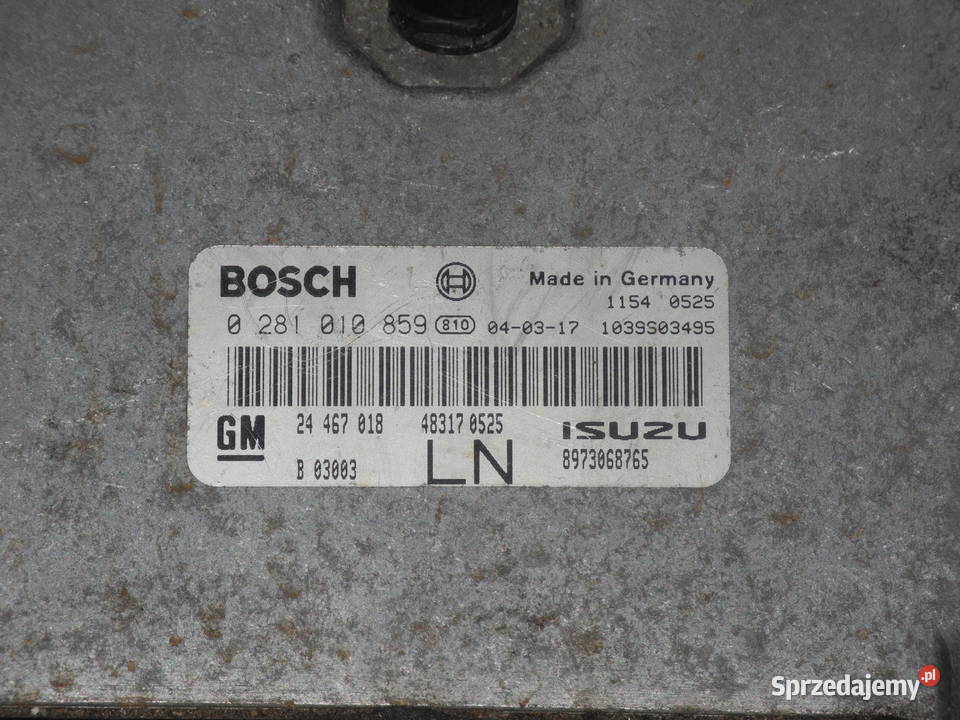 Sterownik silnika Opel Astra Isuzu 17 CDTI 2004 Układ elektryczny Pleszew